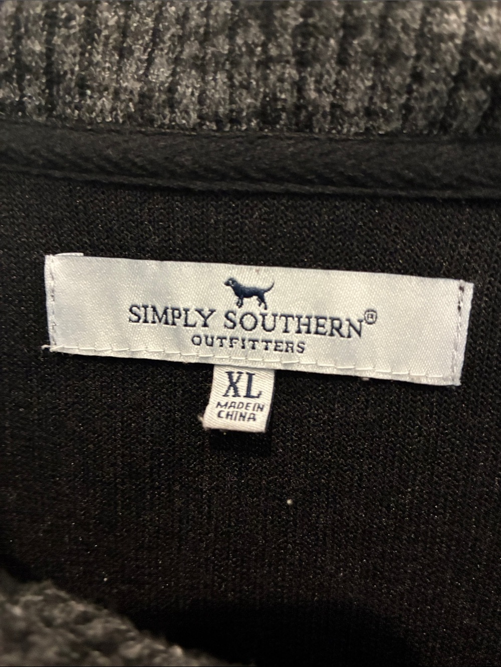 Simply Southern Black & Dark Gray Ribbed Knit Top Size XL - Picture 2 of 6